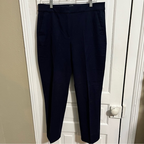 J. Crew Kate Straight Leg Pants Bi-Stretch Cotton Blend Navy Size 12 Y - Picture 2 of 9